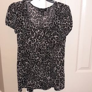 Black and gray animal print top